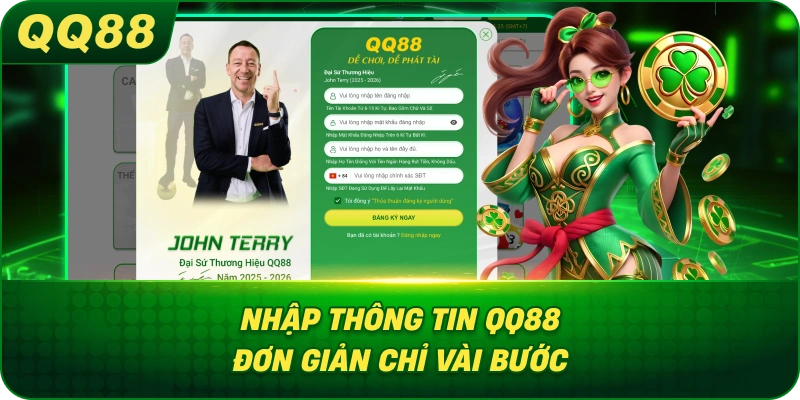 Nhập Thông Tin QQ88 đơn giản chỉ vài bước